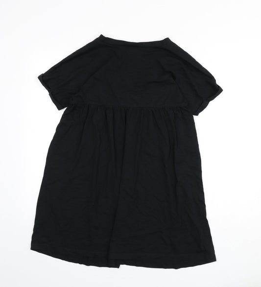 ASOS Womens Black 100% Cotton A-Line Size 8 V-Neck Pullover