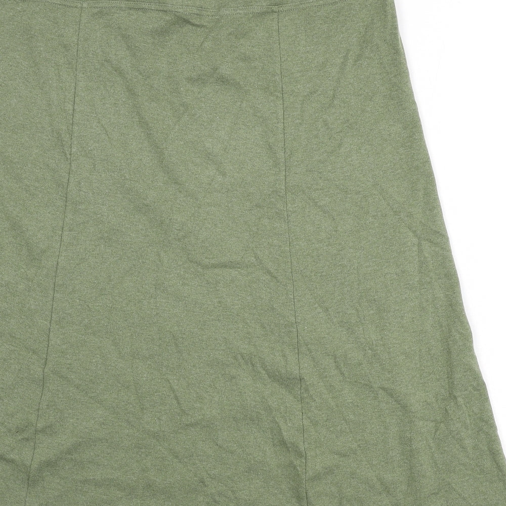 Brand and care label for Cotswold Collections women’s green cotton flare skirt, size M