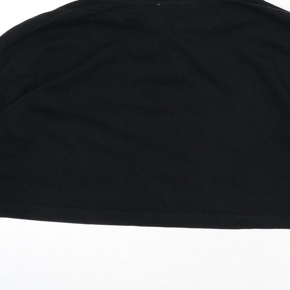 Womens UK Size S Zara Black Cropped Polo