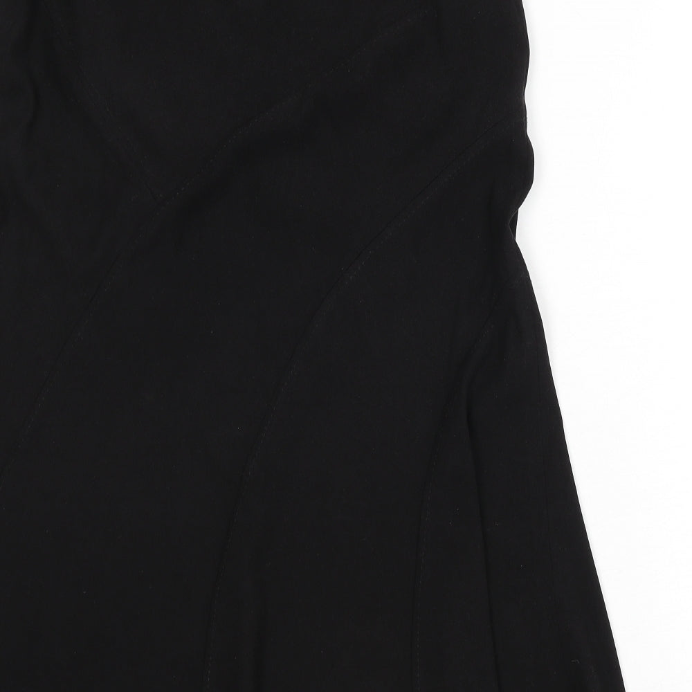 Classics Womens Black Polyester Flare Skirt Size 12 Zip