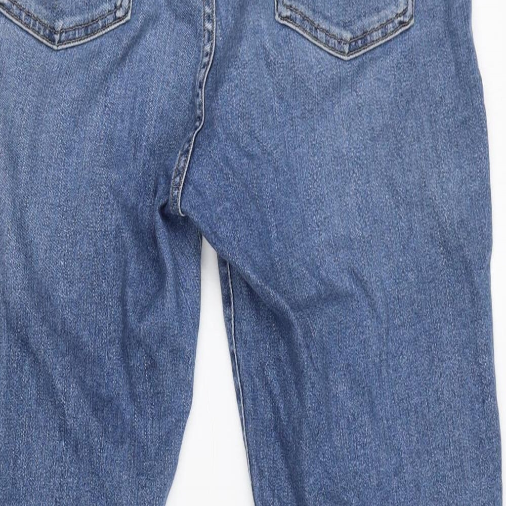Uniqlo Womens Blue Cotton Cropped Jeans Size 28 in L28 in Regular Zip