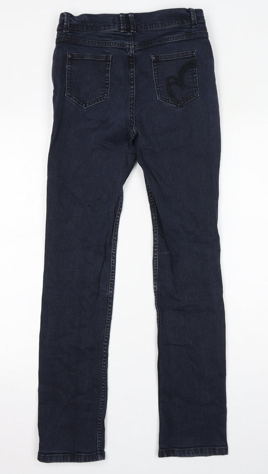 Per Una Womens Blue Cotton Skinny Jeans Size 8 L29 in Regular Zip