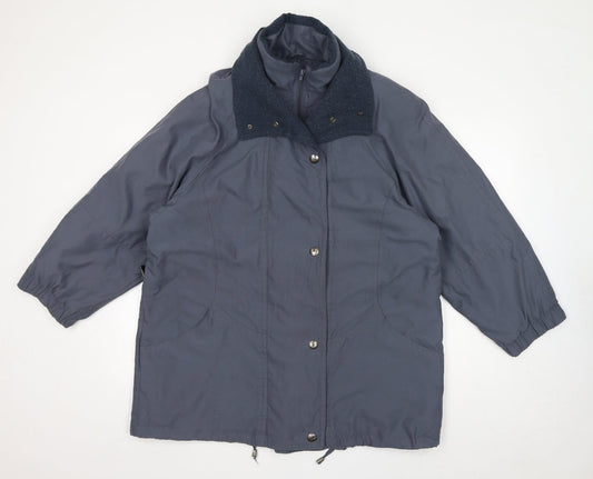 Womens UK Size 14 St Michael Blue Windbreaker Coat