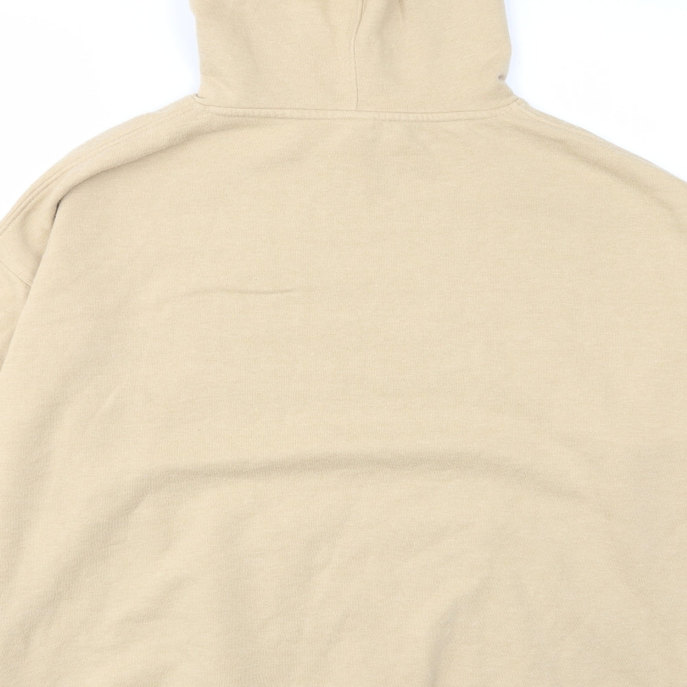 Nobody's Child Womens Beige Cotton Pullover Hoodie Size L Pullover - Pockets, Embroided