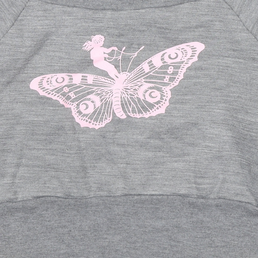 Frost French Womens Grey Polyester Pullover Sweatshirt Size S Pullover - Fairy Butterfly