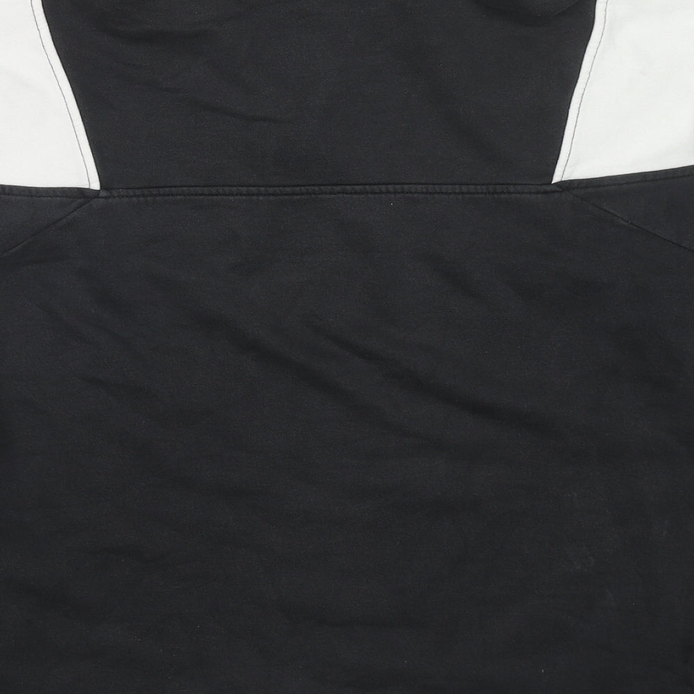 Reebok Womens Black Colourblock Cotton Pullover Sweatshirt Size L Pullover - Logo