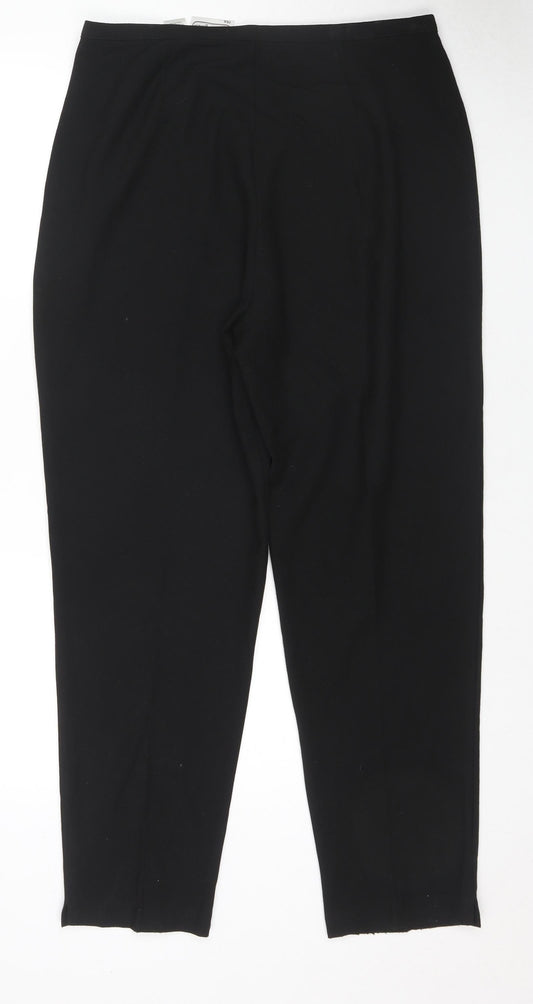 Nightingales Womens Black Polyester Trousers Size 16 L28 in Regular Zip