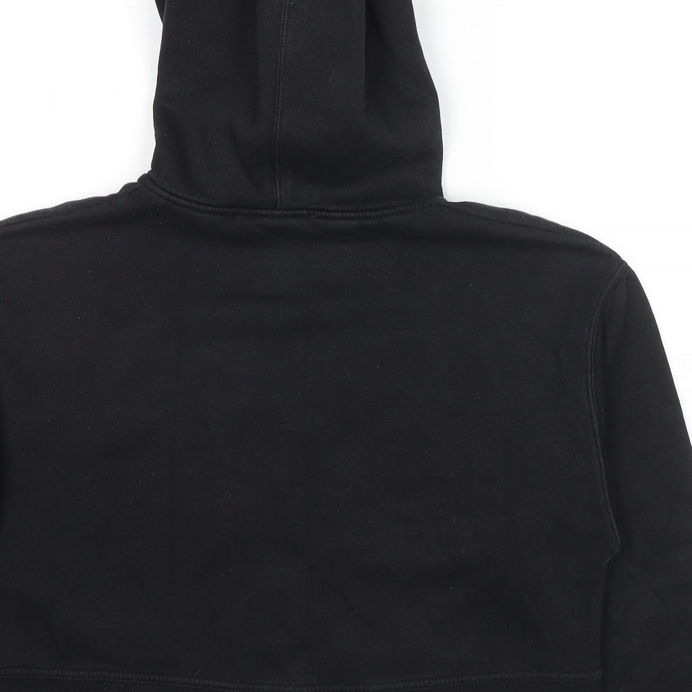 Zara Womens Black Cotton Pullover Hoodie Size M Pullover