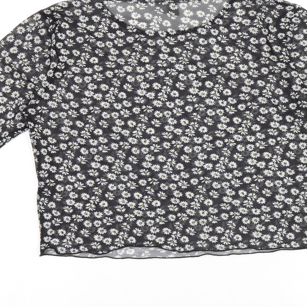 Womens UK Size 10 ASOS Black Basic T-Shirt
