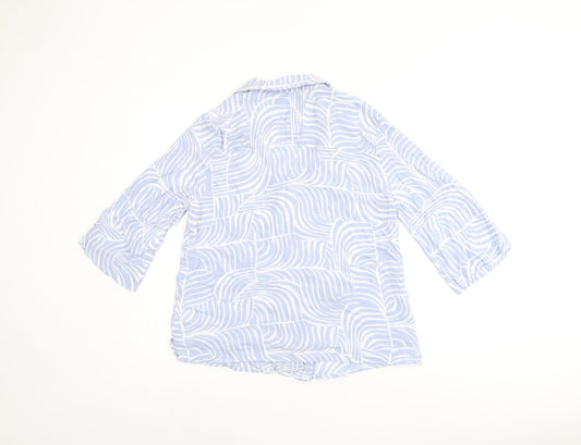 Womens UK Size 10 Marks and Spencer Blue Basic Button-Up