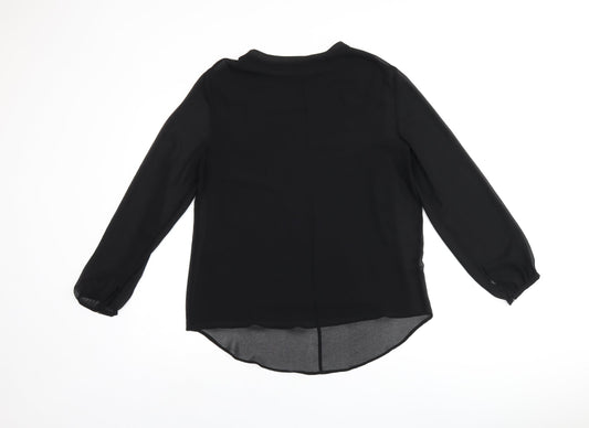Womens UK Size M Zara Black Basic Blouse