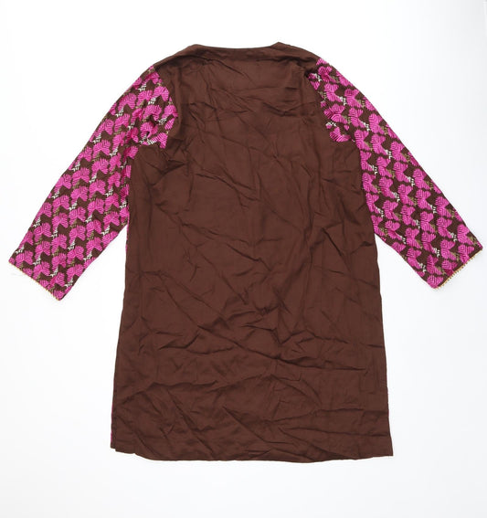 Womens UK Size 12 Khaadi Brown Tunic Blouse