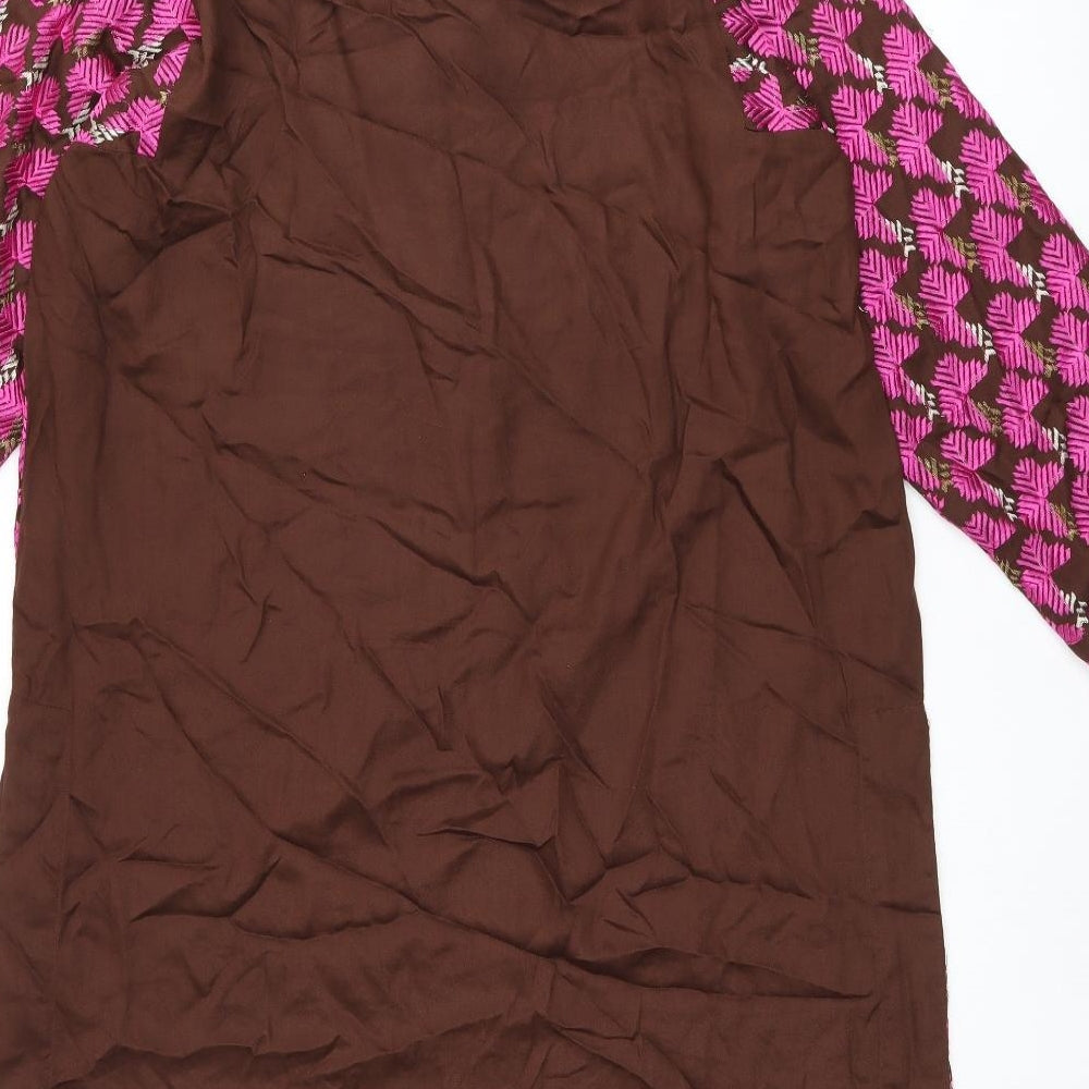 Womens UK Size 12 Khaadi Brown Tunic Blouse