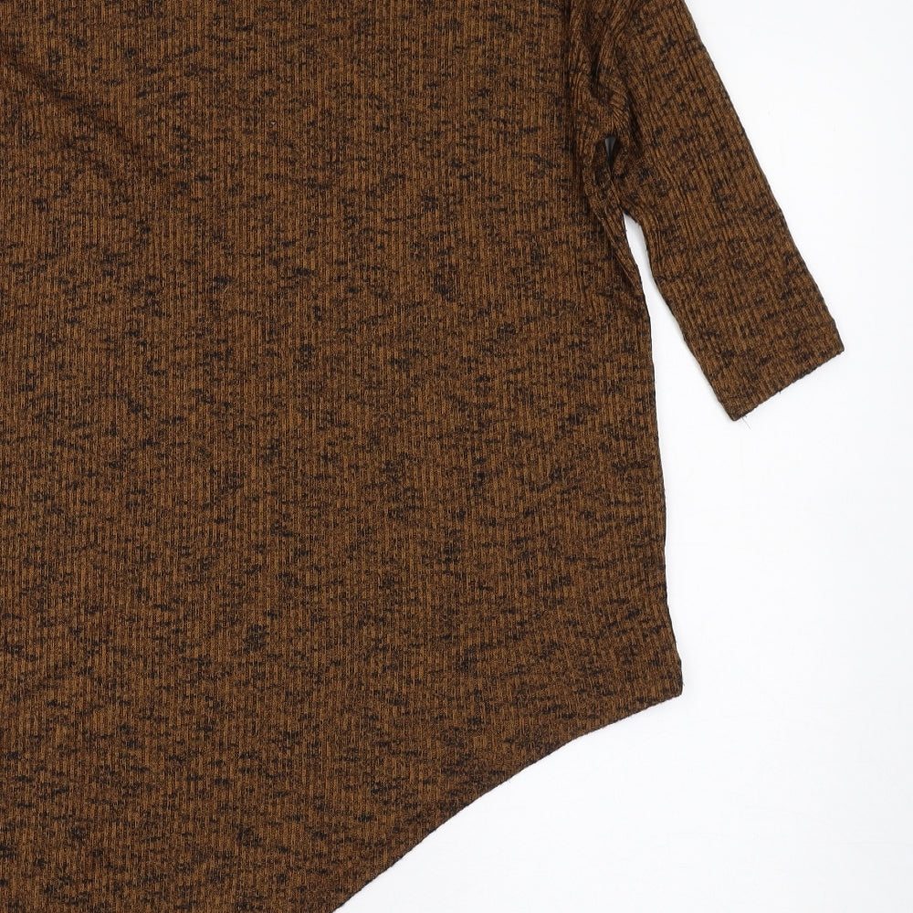 Womens UK Size 10 New Look Brown Basic T-Shirt