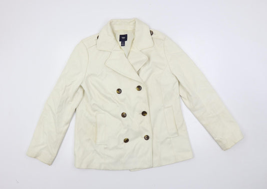 Womens UK Size L Gap Ivory Pea Coat