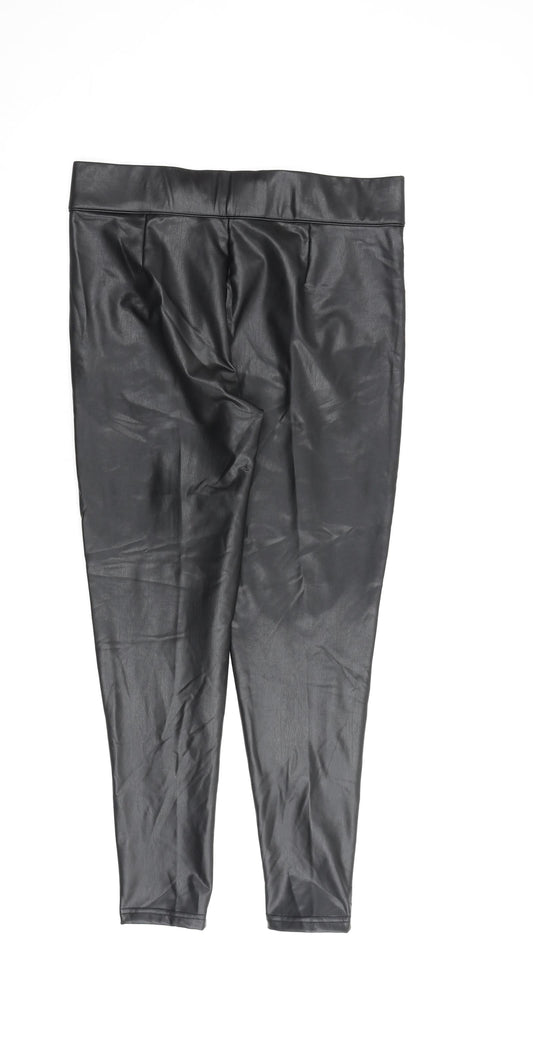 Womens UK Size 14 Marks and Spencer Regular Fit Black Trousers