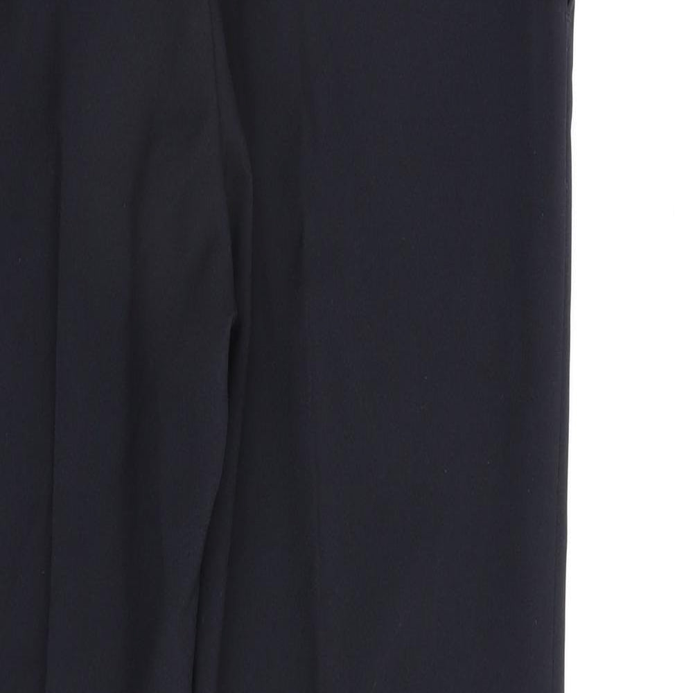 Marks and Spencer Mens Blue Polyester Trousers Size 32 in L29 in Regular Zip