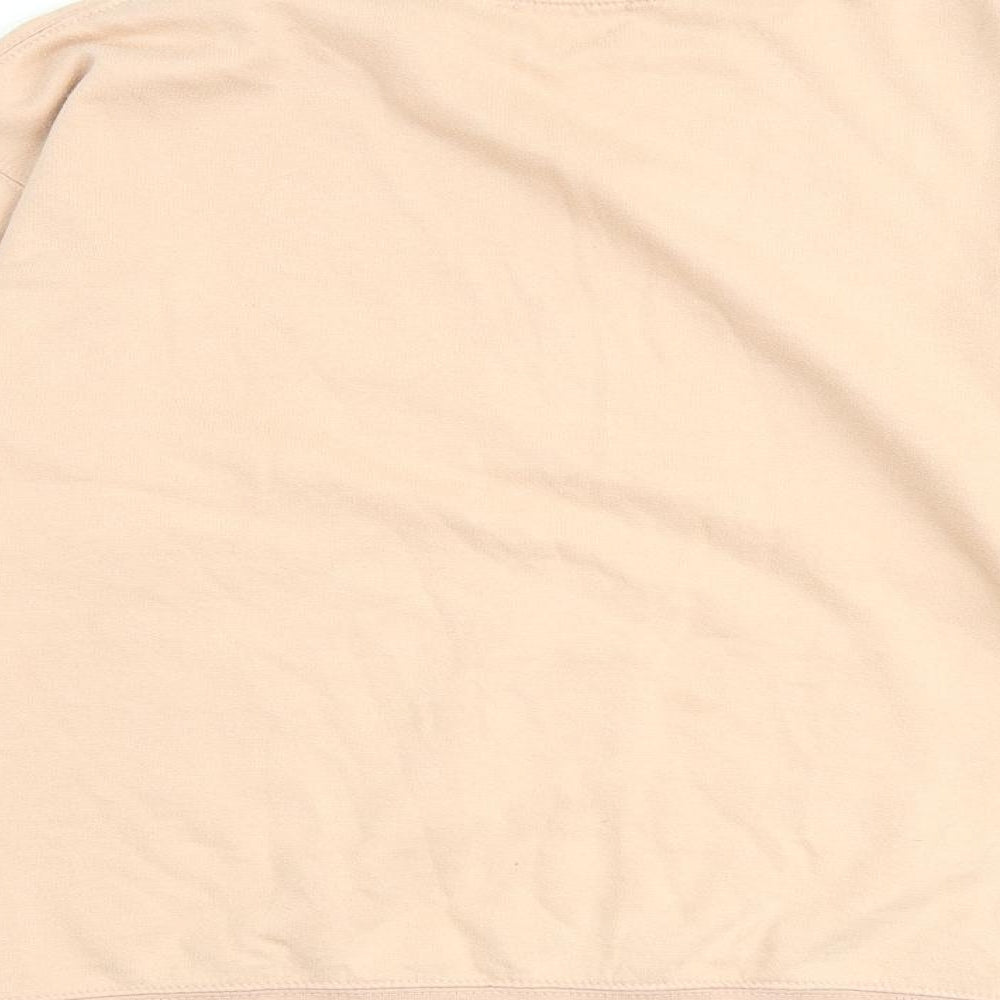 Boohoo Womens Pink Cotton Pullover Sweatshirt Size XS Snap