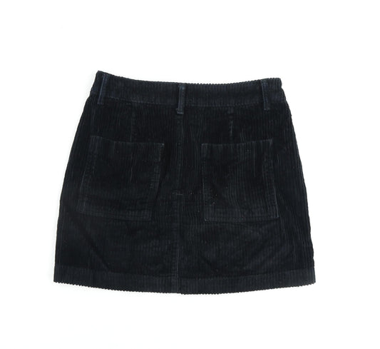 BDG Womens Blue Cotton A-Line Skirt Size S Zip