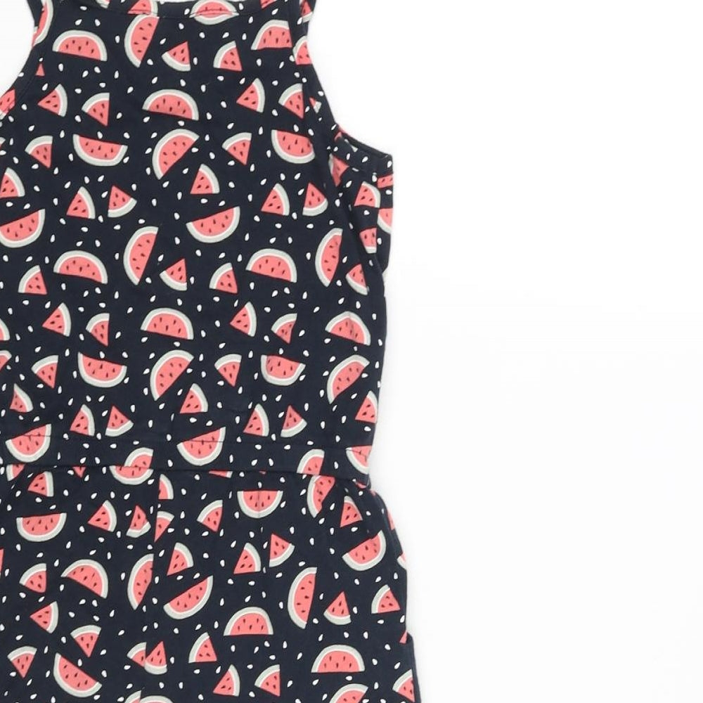 name it Girls Blue Geometric Cotton Playsuit One-Piece Size 7 Years Pullover - Watermelon Print