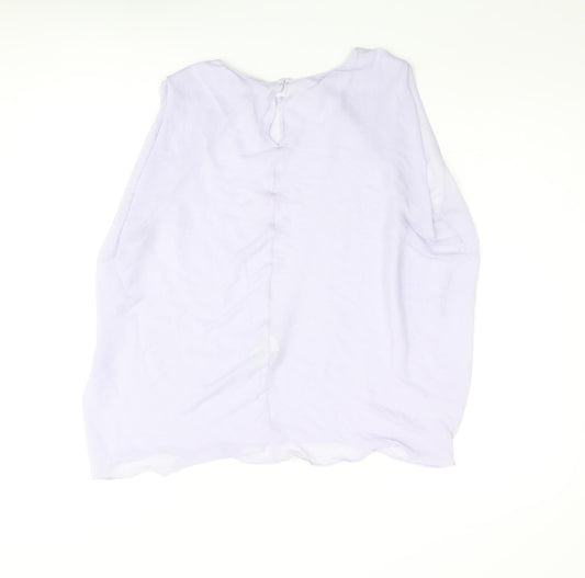 Womens UK Size M Zara Purple Basic Blouse