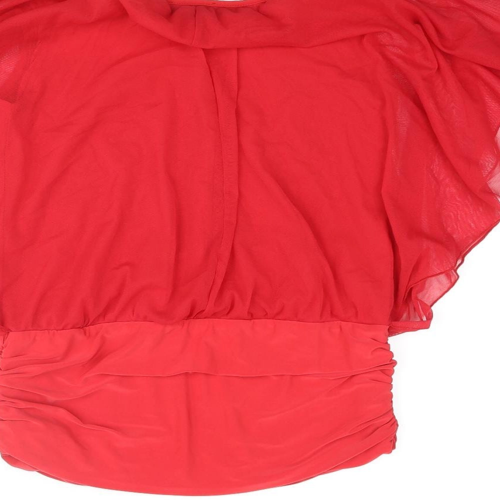 Womens UK Size 12 West One Red Basic Blouse