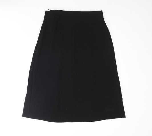 Mango Womens Black Polyester A-Line Skirt Size S Zip