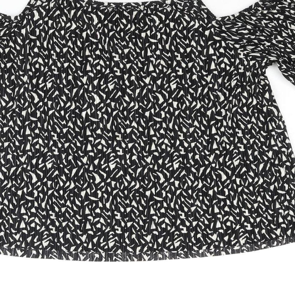 Womens UK Size 4 Topshop Black Basic Blouse