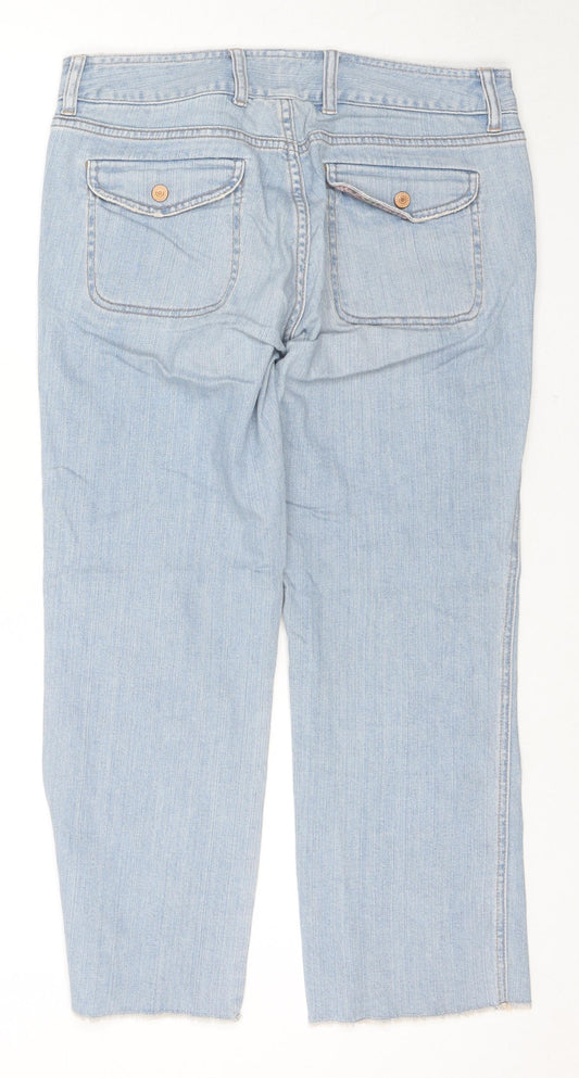 Gap Womens Blue Cotton Cropped Jeans Size 32 in L25 in Regular Zip