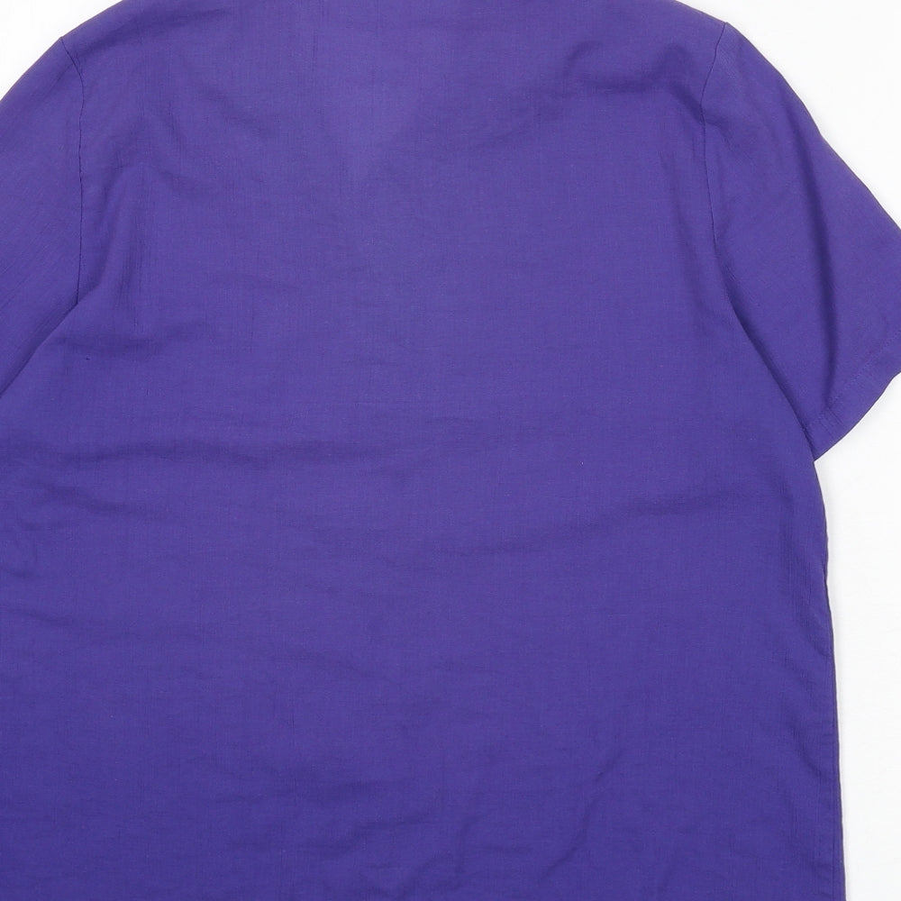 Womens UK Size 14 Holmewood Purple Basic Button-Up
