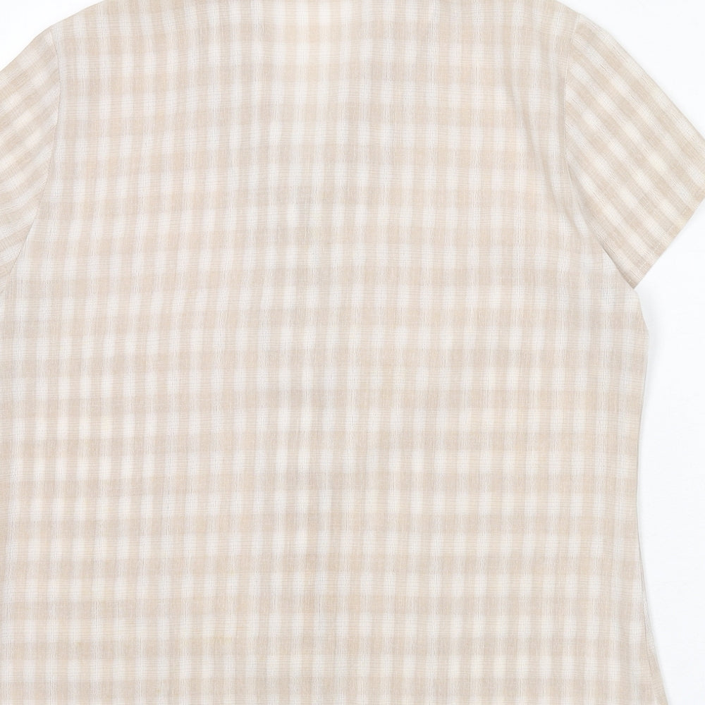Womens UK Size 14 Fosby Beige Basic Button-Up