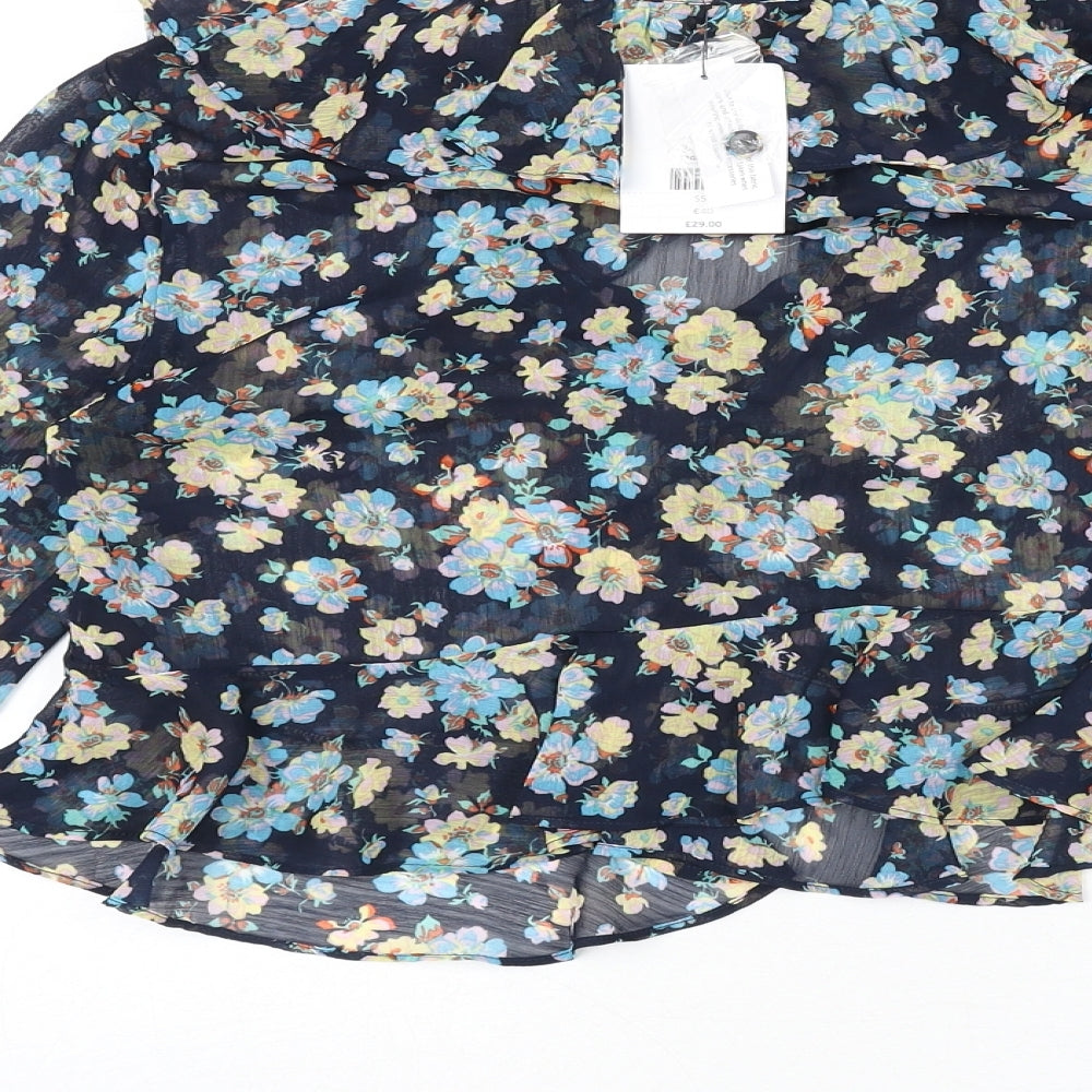Womens UK Size 6 Topshop Multicoloured Cropped Blouse