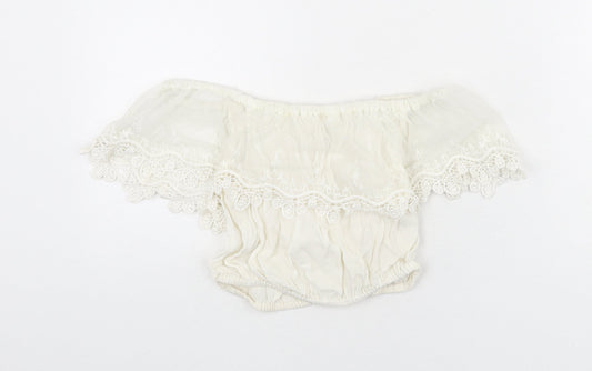 Womens UK Size 6 River Island Ivory Cropped Blouse