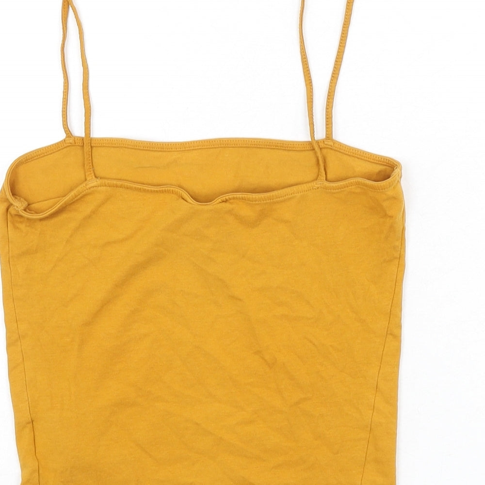 Womens UK Size S Divided by H&M Yellow Camisole Tank