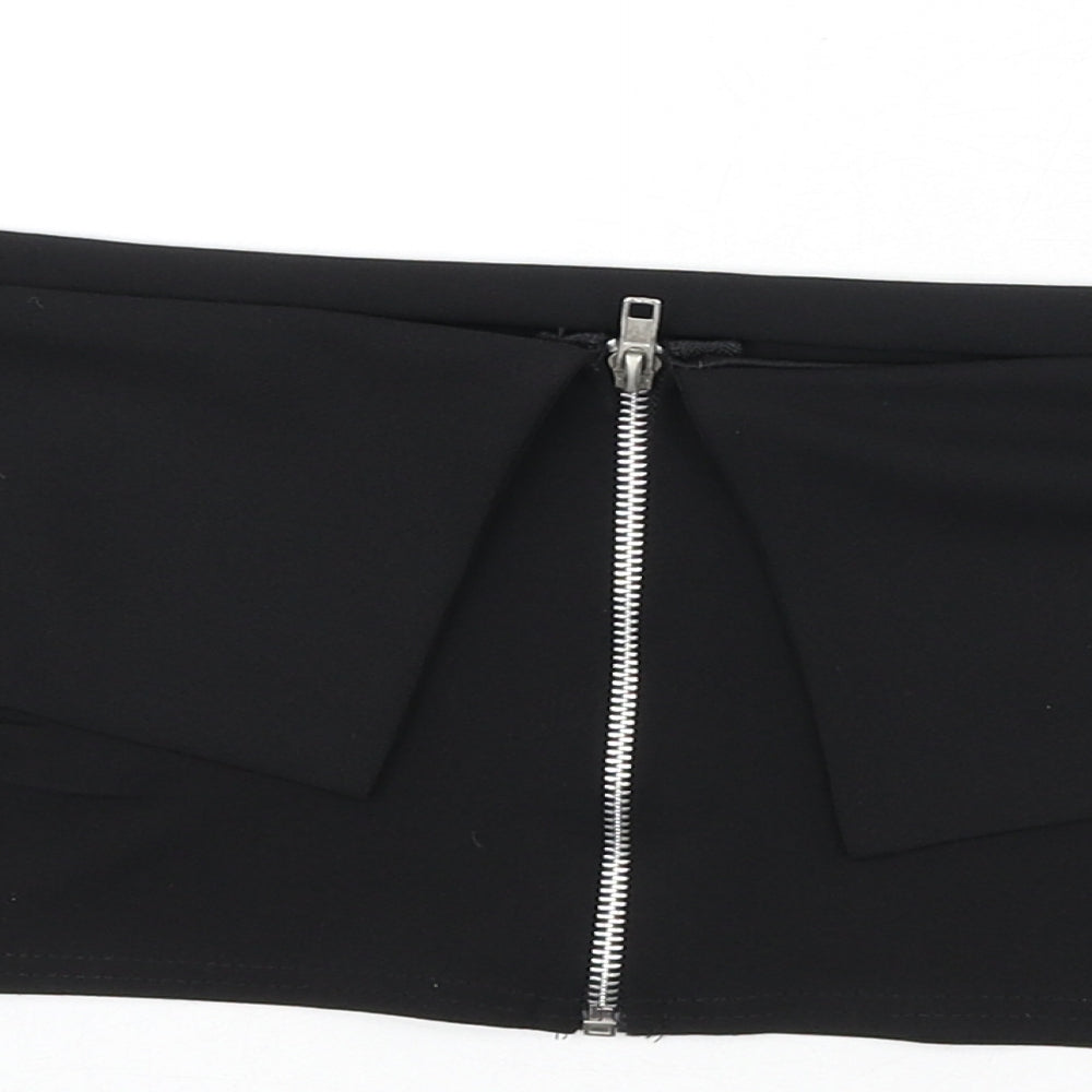 Womens UK Size 10 Missguided Black Cropped Blouse