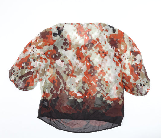 Autograph Womens Multicoloured Geometric Polyester Basic Blouse Size 14 Round Neck