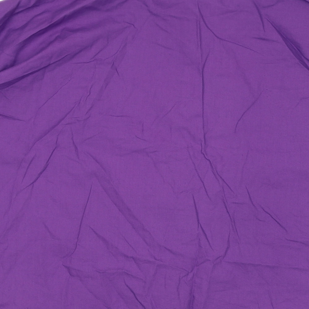 Silkroad Daughters Womens Purple Cotton Basic Button-Up Size 12 Collared
