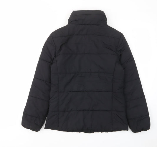 Womens UK Size 8 Marks and Spencer Black Quilted Coat