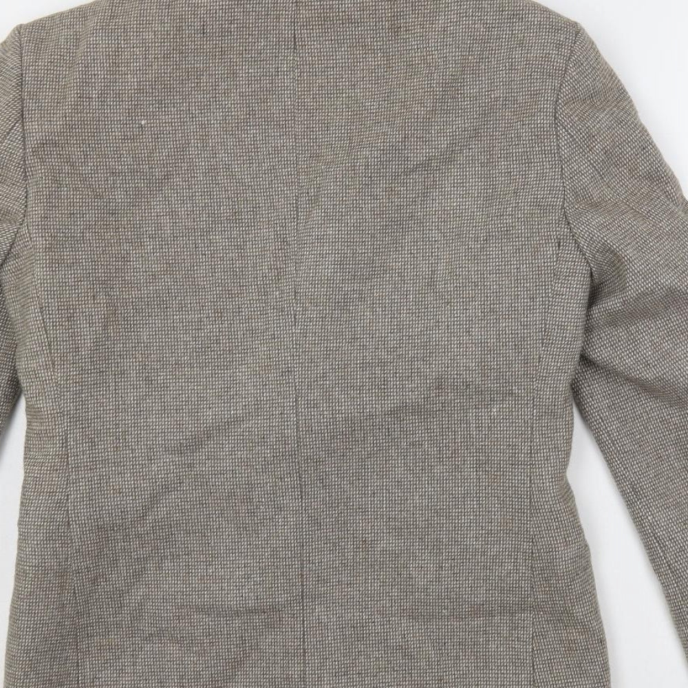 Stefan Mens Beige Geometric Polyester Jacket Blazer Size 36 Regular