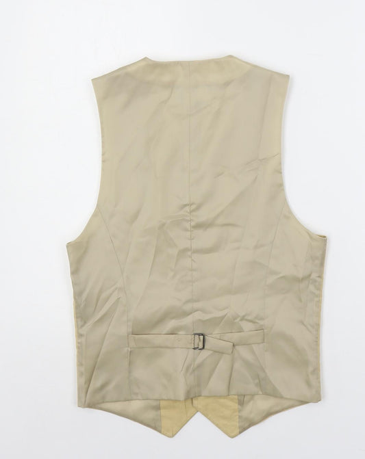 ASOS Mens Beige Cotton Jacket Suit Waistcoat Size 36 Regular