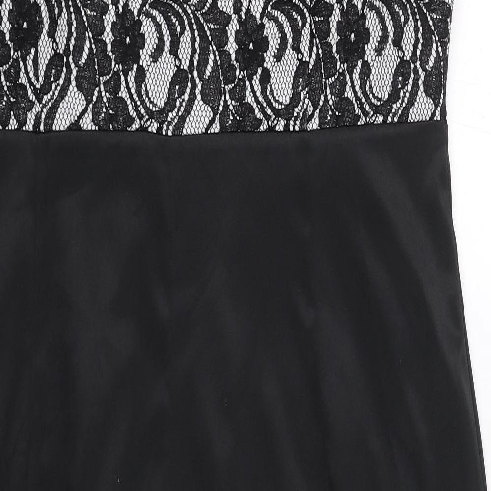 Berkertex Womens Black Polyester Pencil Dress Size 18 Round Neck Zip