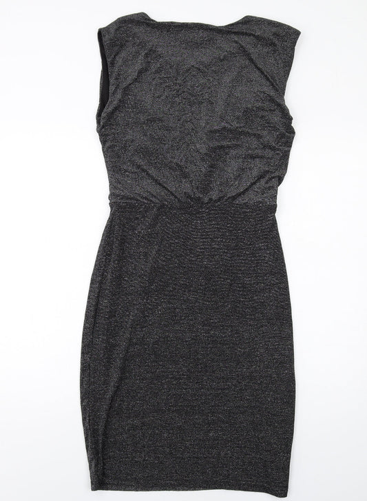 Oasis Womens Black Polyamide Bodycon Size S Round Neck Pullover