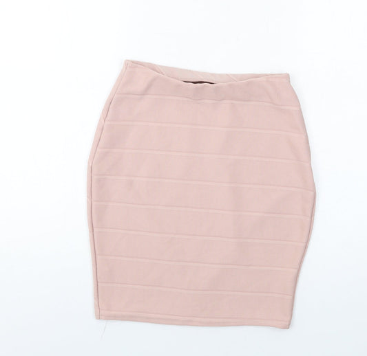 Miss Selfridge Womens Pink Polyester Straight & Pencil Skirt Size 6