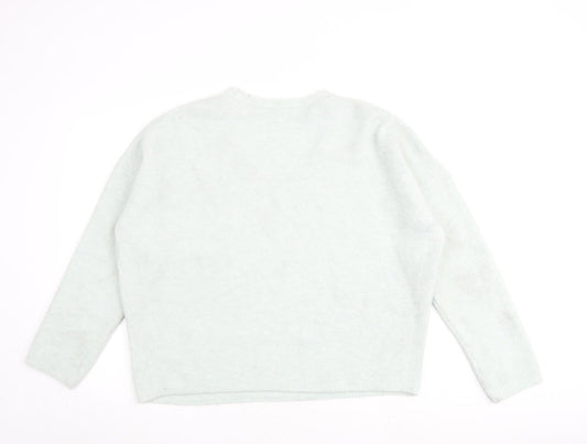 Autograph Womens Green V-Neck Acrylic Pullover Jumper Size 16