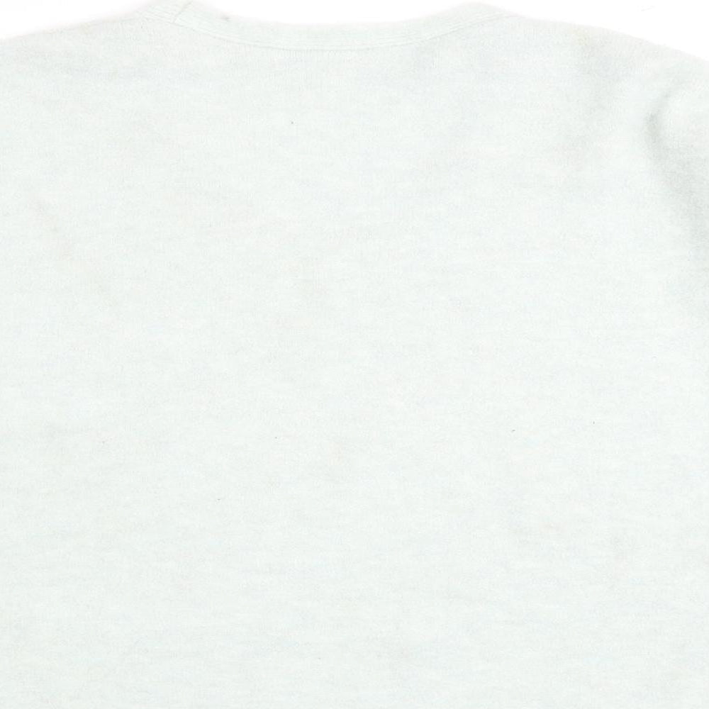 Autograph Womens Green V-Neck Acrylic Pullover Jumper Size 16