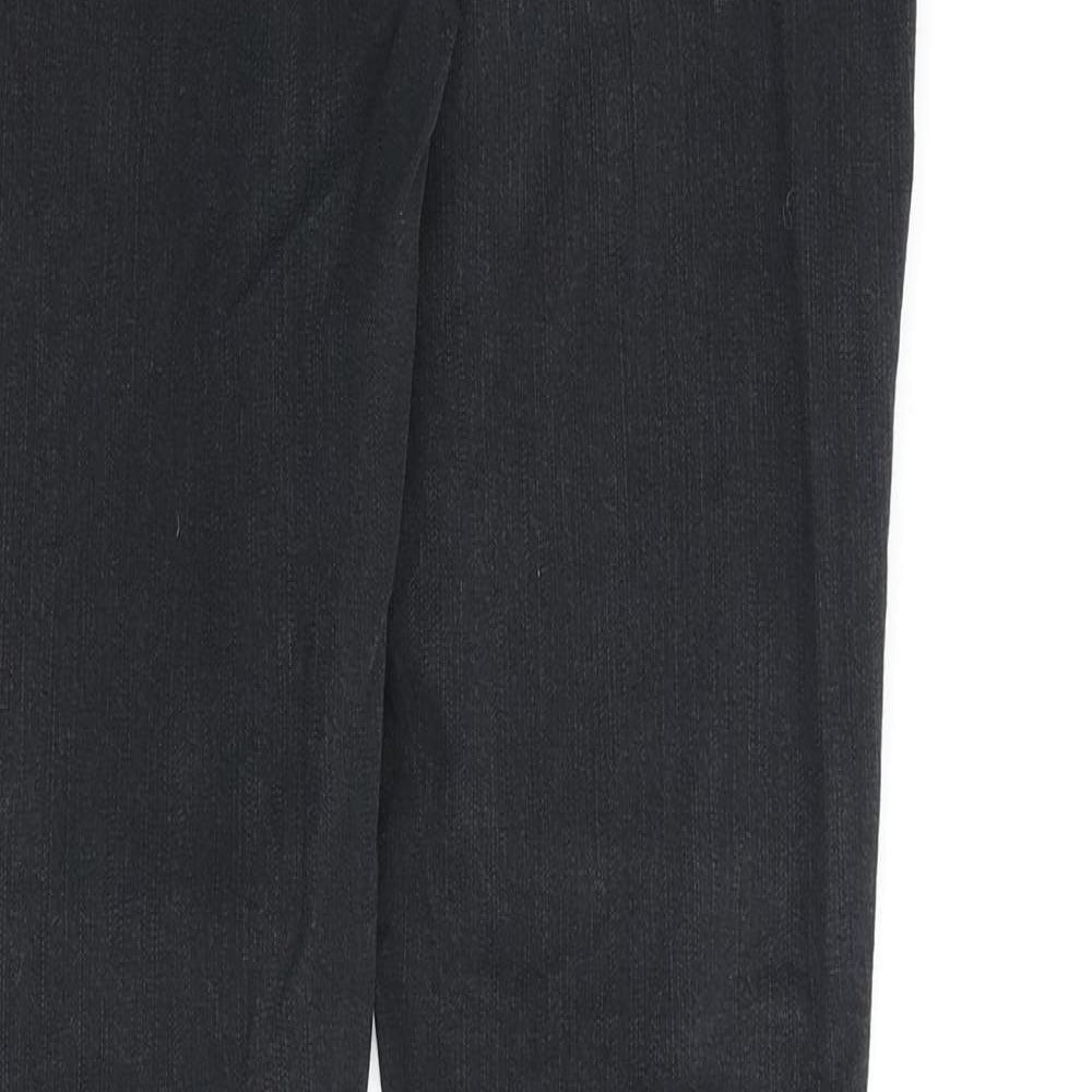 NEXT Womens Black Cotton Straight Jeans Size 10 L28 in Regular Zip