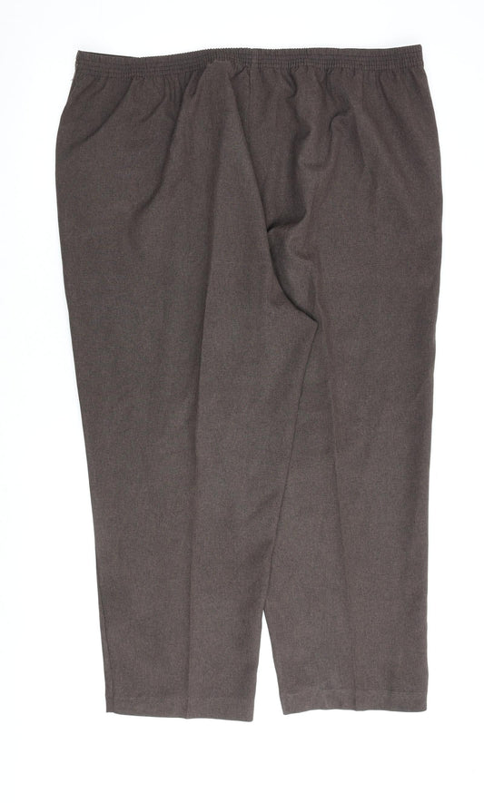 Bonmarché Womens Brown Polyester Trousers Size 22 L26 in Regular