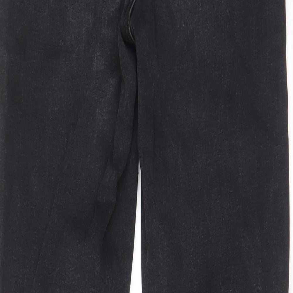 Brand and care label for Denim & Co. women’s black cotton skinny jeans, size UK 4, 27-inch leg regular zip - pockets