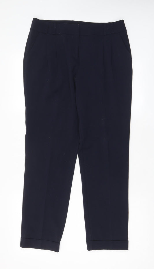Womens UK Size 12 M&Co Regular Fit Blue Trousers