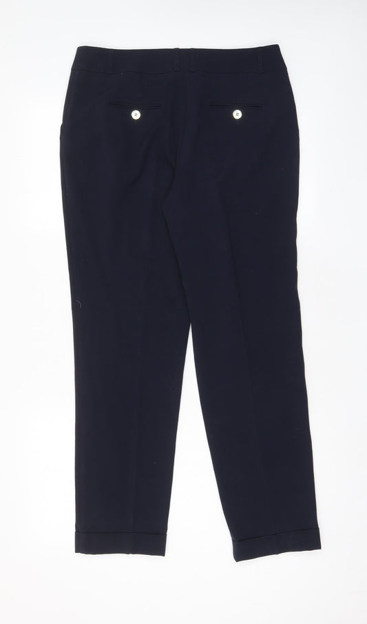 Womens UK Size 12 M&Co Regular Fit Blue Trousers